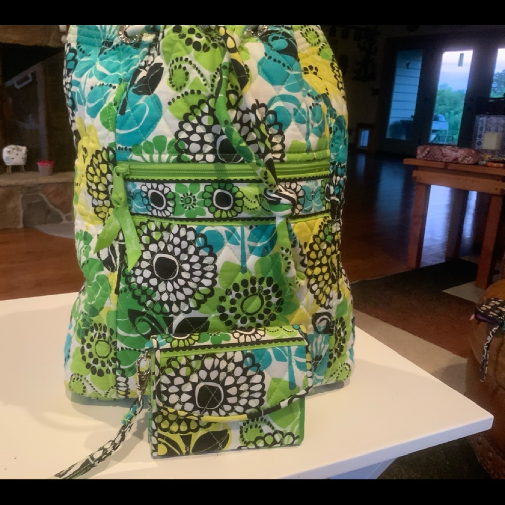 Vera Bradley Ditty Limes Up Backpack with wristlet